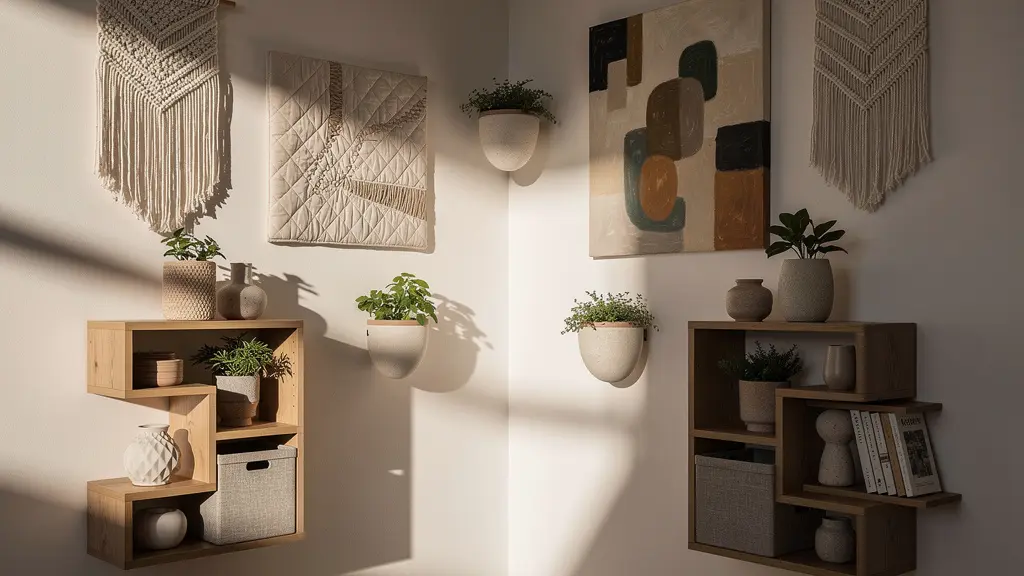 Strategic placement of decorative acoustic panels and textile art for echo control in apartment