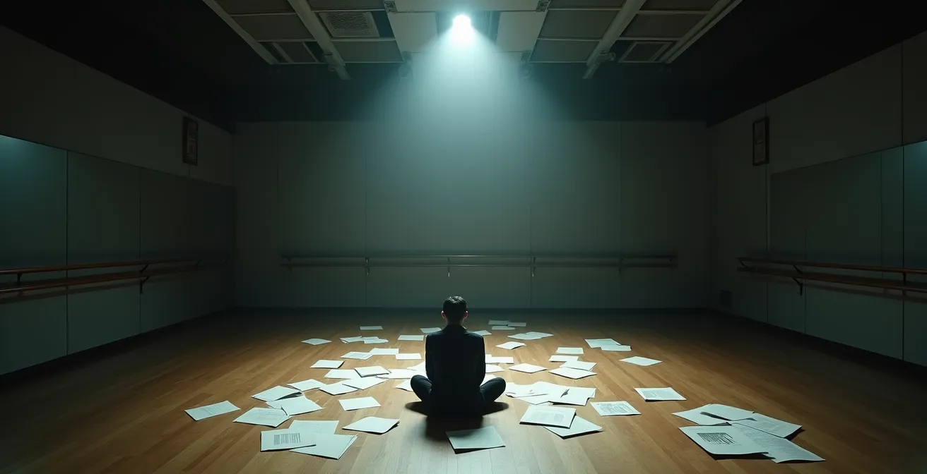 Actor examining their reflection showing the psychological impact of character immersion