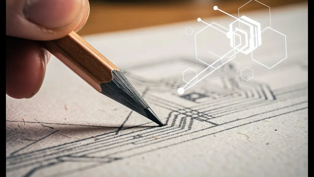 Artist's hands sketching on paper while AI visualization appears alongside showing the hybrid creative process