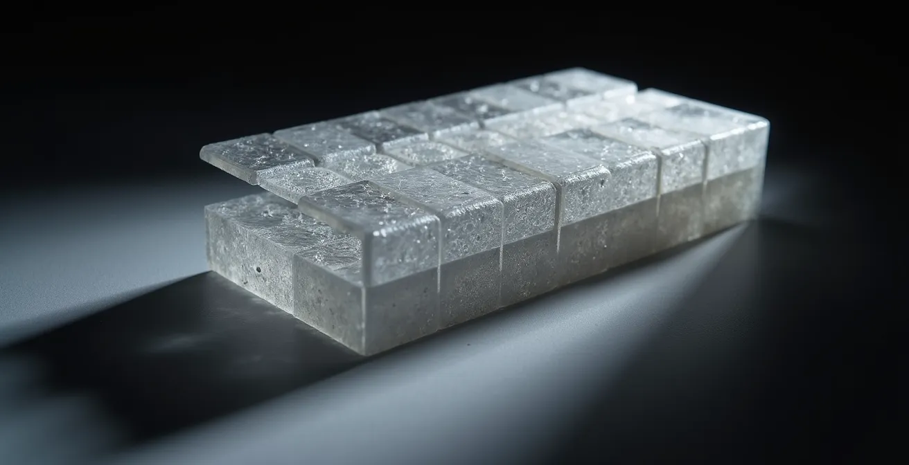 Cross-sectional view of 3D printed bracket showing different infill patterns and densities
