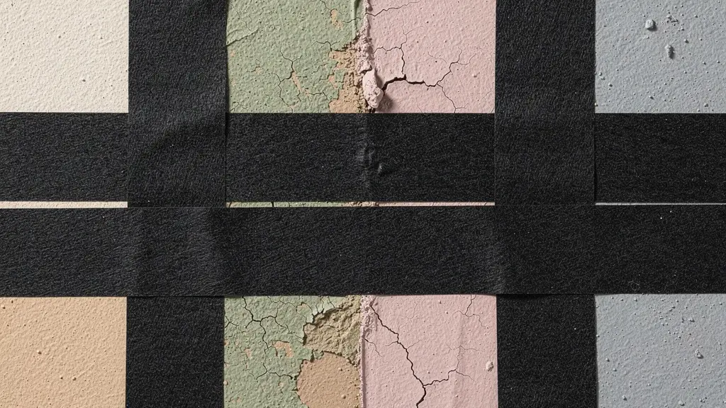 Macro view of color test strips showing fading patterns and UV damage