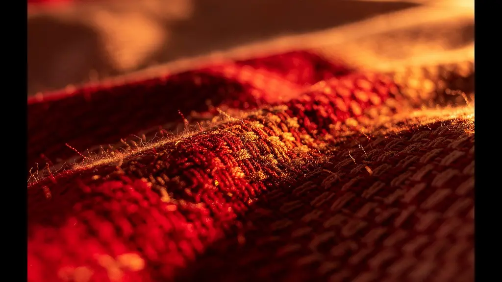 Extreme close-up of warm light gradually illuminating bedroom textiles