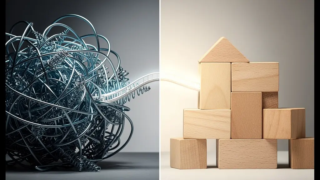 Expert transforming complex technical diagrams into simple visual building blocks